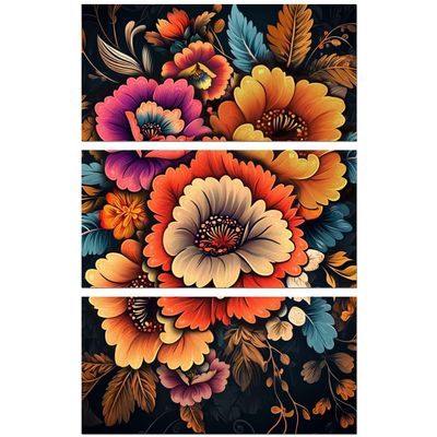 Peacoblue Rub on Transfer Decals for Furniture Crafts Decor Bohemian Colorful Flowers 6"x12", 3Pcs Waterproof UV DTF Transfer Sticker for Dresser Lingerie Chests Drawer Glass Porcelain Wood Plastic