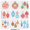 MAYJOYDIY Christmas Ball Stencils, 6x6 inch, 9 Pieces with Paint Brush, Holiday Ornament Templates view 1