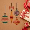 MAYJOYDIY Christmas Ball Stencils, 6x6 inch, 9 Pieces with Paint Brush, Holiday Ornament Templates view 3