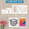 MAYJOYDIY Christmas Ball Stencils, 6x6 inch, 9 Pieces with Paint Brush, Holiday Ornament Templates view 4