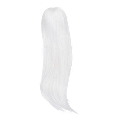 PATIKIL 15'' Long Hair Doll Wig, Soft Silk Toy Head Wig Hair Accessories for 22-23cm Head Circumference DIY Handmade, Moon White