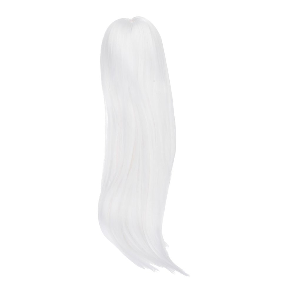 PATIKIL 15'' Long Hair Doll Wig, Soft Silk Toy Head Wig Hair Accessories for 22-23cm Head Circumference DIY Handmade, Moon White