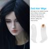 PATIKIL 15'' Long Hair Doll Wig, Soft Silk Toy Head Wig Hair Accessories for 22-23cm Head Circumference DIY Handmade, Moon White view 3