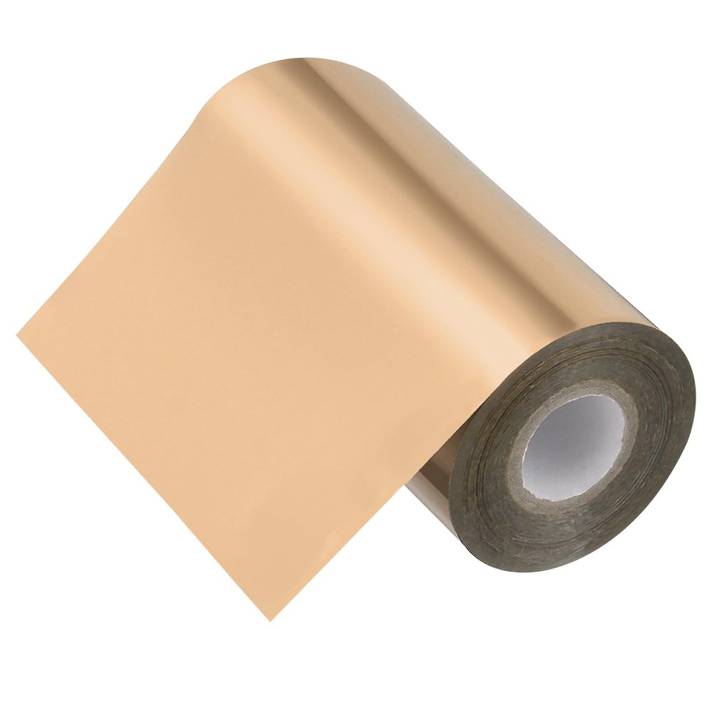 PATIKIL 5"x400Ft Hot Stamping Foil Paper, Heat Transfer Hot Stamping Paper Foil Roll for Leather DIY Logo Decor Craft Gift Package Scrapbook Card, Yellow