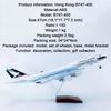 Airplane Model 18.5 in 1: 150 Scale Model Jet Models Airplane Hong Kong B747-400 Plane Model Diecast Collectibles Resin Aircraft Model for Collection Or Gift(Ordinary) view 3