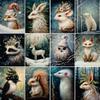 Christmas Animals Rice Paper, 8 x 10.5 inch (6pc) - Mulberry Paper for Decoupage Scrapbooking Cards Crafts by Craft Kreatively view 1