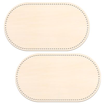 Vercraft 2 Pcs Vercraft Moses Basket Wood Bottom 27.56 x 15.75 Inches/ 70 x 40 cm Oval Natural Wood Base Shaper for DIY Crochet or Knitting Weaving Crafts Home Decoration (Base Only) Hole: 1cm