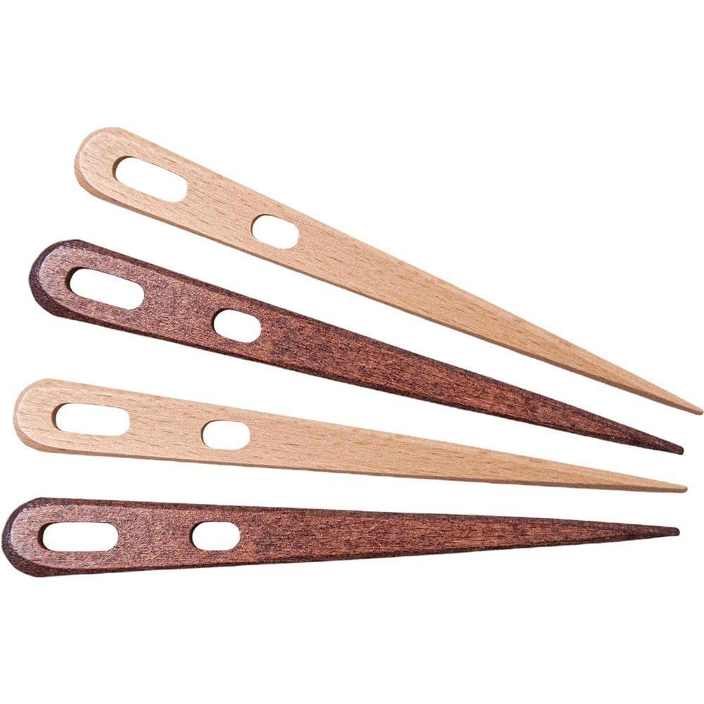 Haiyou 4pcs Nalbinding Needle with Large Two-Eyed, Binding Tool, Multipurpose Weaving/Knitting/Stitching Needles for Craft Work