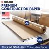 Natural Kraft Brown Construction Paper Roll 24" x 100 ft Made in USA 24" Bulletin Board Paper for Classroom & School, Teachers & Kids view 2
