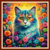 Joyhoor Stamped Cross Stitch Kits for Beginners, Needlepoint Kits for Adults, 11CT Counted Embroidery Kits-Colorful Fox 18x18 inchs view 1