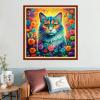 Joyhoor Stamped Cross Stitch Kits for Beginners, Needlepoint Kits for Adults, 11CT Counted Embroidery Kits-Colorful Fox 18x18 inchs view 2