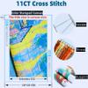Joyhoor Stamped Cross Stitch Kits for Beginners, Needlepoint Kits for Adults, 11CT Counted Embroidery Kits-Colorful Fox 18x18 inchs view 4