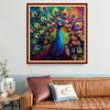 Joyhoor Stamped Cross Stitch Kits for Beginners, Needlepoint Kits for Adults, 11CT Counted Embroidery Kits-Colorful Peacock 18x18 inchs view 2