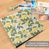 ALAZA Lemon Green Leaves Photo Album Self Adhesive Scrapbook Album PU Leather Cover 3 Ring Binders Photo Book for Wedding Family Travel Memory view 4