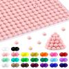 FIVEIZERO 180PCS Small Silicone Beads - 9mm Round Beads, Light Pink Color - Bulk for DIY & Keychain Accessories view 1