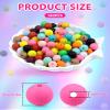 FIVEIZERO 180PCS Small Silicone Beads - 9mm Round Beads, Light Pink Color - Bulk for DIY & Keychain Accessories view 2
