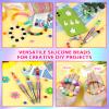 FIVEIZERO 180PCS Small Silicone Beads - 9mm Round Beads, Light Pink Color - Bulk for DIY & Keychain Accessories view 4