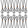 HARFINGTON 18PCS Crystal Necklace Holder Adjustable Necklace Cord Empty Stone Holder Pendant Cage for Replacement Hand-Woven Necklace, Black view 1
