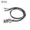 HARFINGTON 18PCS Crystal Necklace Holder Adjustable Necklace Cord Empty Stone Holder Pendant Cage for Replacement Hand-Woven Necklace, Black view 3