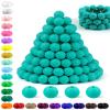 180PCS FIVEIZERO 12mm Silicone Beads - Focal Round Rubber Turquoise Beads for DIY, Keychain Accessories and Crafts Making view 1