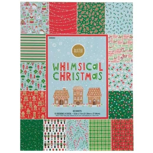 The Paper Studio Holiday Paper Pack (Whimsical Christmas, 8-1/2" x 11")