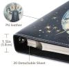 ALAZA Moon Stars Butterfly Photo Album Self Adhesive Scrapbook Album PU Leather Cover 3 Ring Binders Photo Book for Wedding Family Travel Memory view 3
