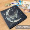 ALAZA Moon Stars Butterfly Photo Album Self Adhesive Scrapbook Album PU Leather Cover 3 Ring Binders Photo Book for Wedding Family Travel Memory view 4