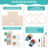 Zuaooz 3 Sets Punch Needle Kits,Leaf Path Moon Punch Embroidery Kits for Adults Beginner, Tool with Punch Needle Fabric, Hoops, Yarns and Sewing Needles view 3