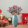 20 Pcs Christmas Pine Cone Red Berry Picks Faux Cedar Pine Needles Branches Small Pine Cones Stem for Holiday Arrangement Wreath DIY Garland Holiday Decor Winter Greenery view 2