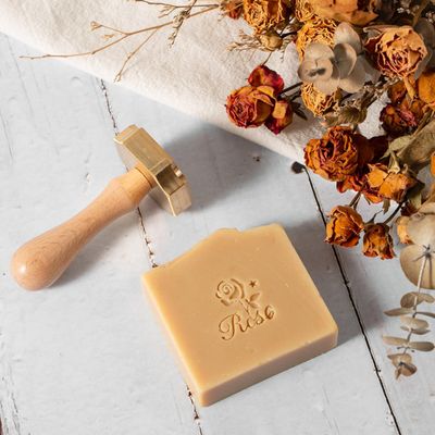 KAINSY Custom Soap Stamp, Personalized Soap Stamp for Handmade Soap, Create Unique Logo Design, Soap Imprint Signature Stamp, Personalized Gift for Soap Makers, DIY Homemade Soap Tools(2.5Inches)