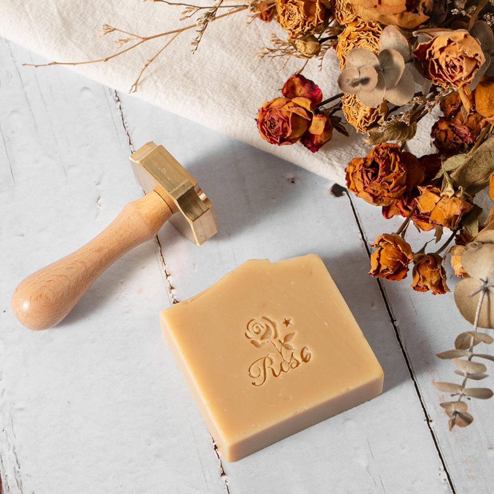 KAINSY Custom Soap Stamp, Personalized Soap Stamp for Handmade Soap, Create Unique Logo Design, Soap Imprint Signature Stamp, Personalized Gift for Soap Makers, DIY Homemade Soap Tools(2.5Inches)