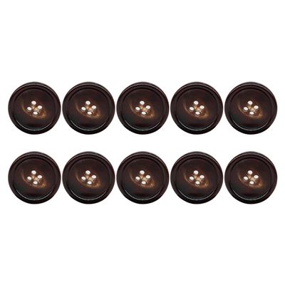 Ayuduots 10pcs Natural Horn Buttons 30mm 4-Hole Brown Buffalo Horn Sewing Buttons for Coats Jackets Blazer Uniform