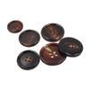 Ayuduots 10pcs Natural Horn Buttons 30mm 4-Hole Brown Buffalo Horn Sewing Buttons for Coats Jackets Blazer Uniform view 2