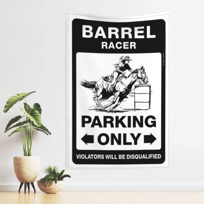 ADWD Tapestry Wall Art Barrel Racer Parking Only Tapestry Boys Bedroom Accessories Vintage Bar Decor(75X100CM)