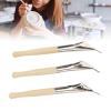 Pottery Batik Printing Pen,3Pcs Stainless Steel Wooden Handle Clay Carving Tools Clay Sculpting Drawing Pen Batik Art Tool for Drawing On Fabric Cloth Crafts view 2
