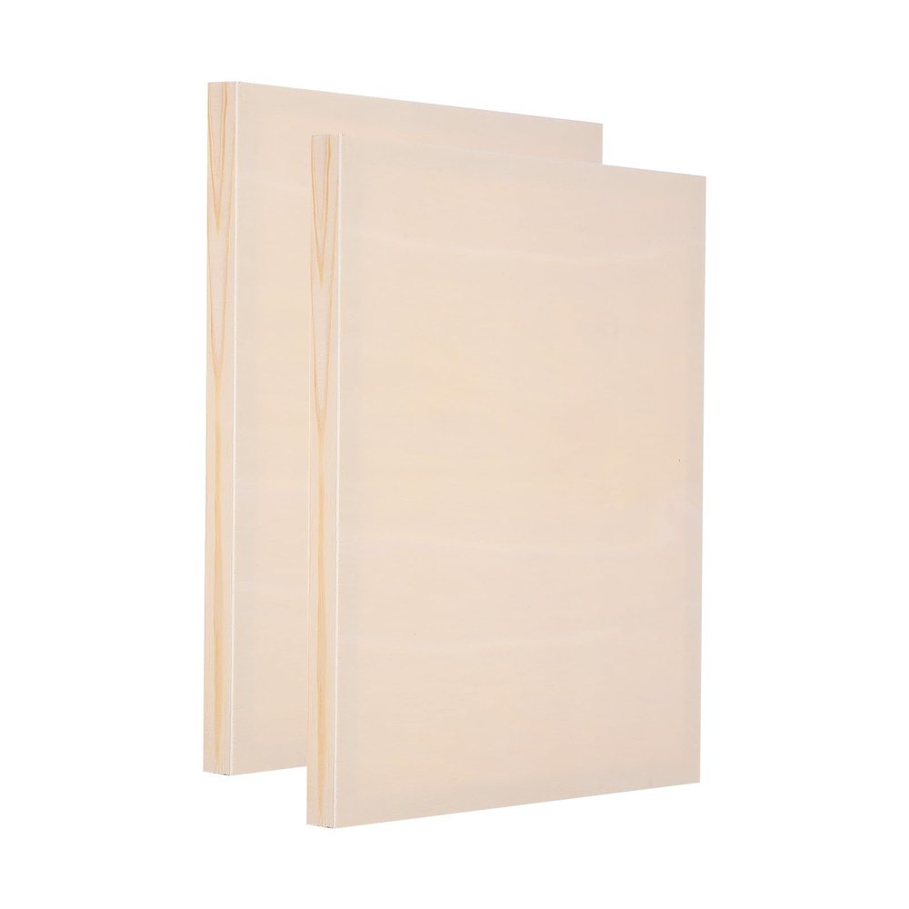 PATIKIL 10 x 8 Inch Wood Panel Board, 2 Pack Unfinished Wooden Canvas Boards Square Blank Deep Cradle Board for Painting Pouring DIY Art Use with Oils Acrylics