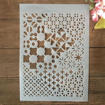 Stencils for Crafts,A4 29cm Geometry Symbol Texture Stencils for Painting on Wood, Stencils for Rock Painting, Reusable Painting Stencils,Wall Paint Stencils