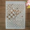 Stencils for Crafts,A4 29cm Geometry Symbol Texture Stencils for Painting on Wood, Stencils for Rock Painting, Reusable Painting Stencils,Wall Paint Stencils view 1