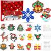 AUGSUN Fuse Beads Pegboards, Christmas 5 mm Fuse Beads Pegboards Kit, Including 15 Plastic Boards, 15 Hang Ropes, 15 Keychains, 4 Tweezers and 1Gift Box, Christmas Gift Set for Art Crafts view 1