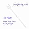 Floral Picks, 30 Pack 9.5 inch Flower Card Holder Picture Pick Plastic Straight Head Photo Holder Picks for Floral Arrangement Bouquet Wedding Decoration view 3