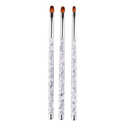 ZUIAI Round Acrylic Gel Extension Builder Pen Nail Art Brushes Painting Drawing Flower Manicure Tips Tools 3 Pcs/Set