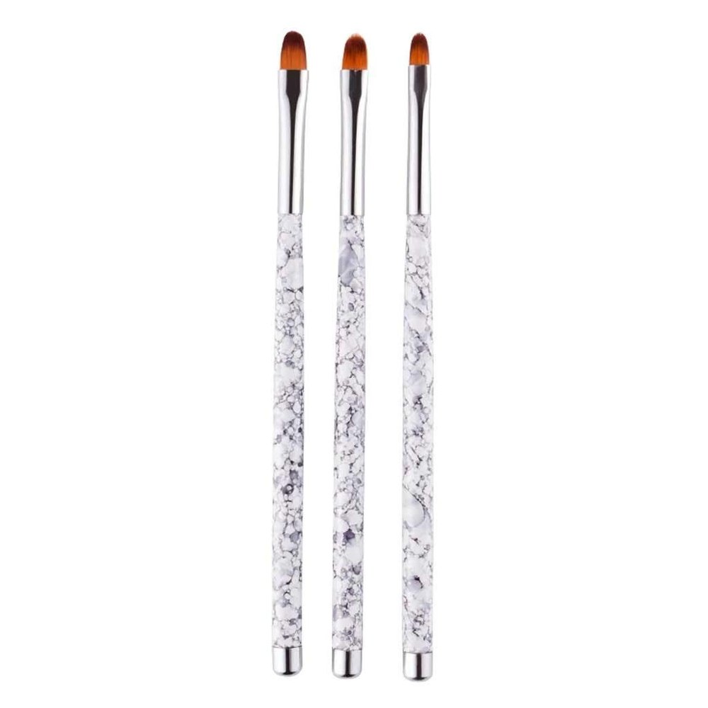 ZUIAI Round Acrylic Gel Extension Builder Pen Nail Art Brushes Painting Drawing Flower Manicure Tips Tools 3 Pcs/Set