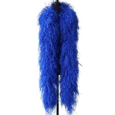 1/1.5/2M Fluffy Natural Feather Boa, 10/15Ply Ostrich Feathers Trim, Wedding Party Shawl, Customizable Royal Blue 1M 15PLY