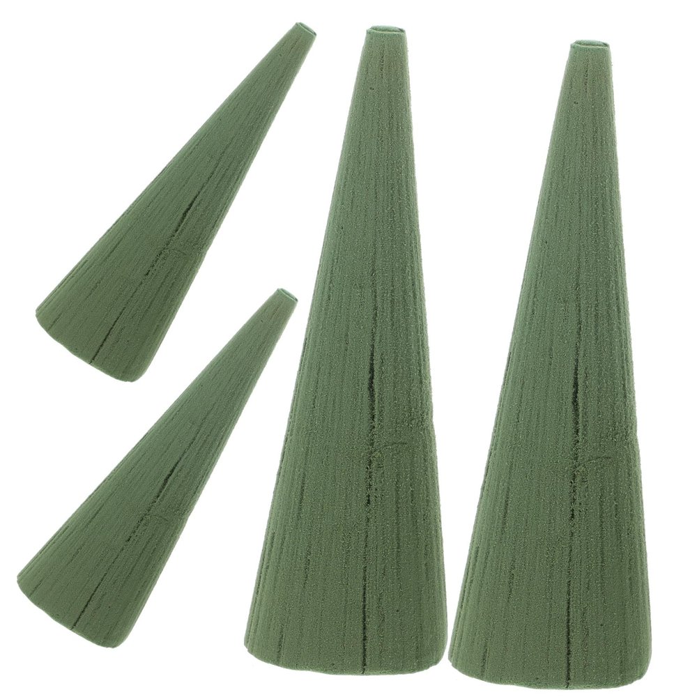 BEBEMOKO 4pcs Cone Floral Arrangement Blocks Cone Shaped Flower Foam for DIY Wedding Bouquets Holiday Decor and Home Gardens Odorless Reliable Florist Flower Mud