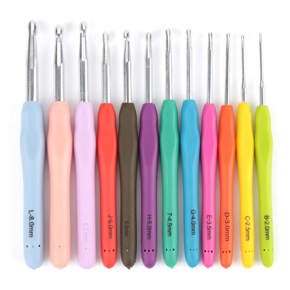 12pcs Sweater Needle Knitting Crochet Hooks Kit Extended Crochet Hooks Needles with Accessories Hand Weave Sewing Tools Set Kit