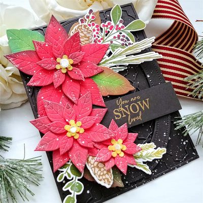FAWENUCY Scrapbooking Die-Cuts, Layer Frame Net Set Metal Cutting Dies for Card Making, Paper Craft Template, Background Embossing Stencils, DIY Album Dcor (Flower C)