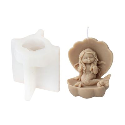 Mermaids Princess Candle Silicone Mold Handmade 3D Ocean Plaster Epoxy Resin Mould Gypsum Molds Desktop Decoration