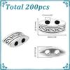 HOBBIESAY 200Pcs Tibetan Style Alloy Beads 5x10x4mm Silver Loose Beads Rectangle Spacer Bead 2 Hole Connector Bead Metal Craft Beads for DIY Bracelets Earring Necklace Jewelry Making,Hole:1.5mm view 2