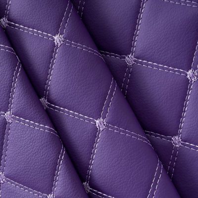 Vinyl Faux Leather Fabric Upholstery Quilted Foam Fabric 3/8" Foam Backing Width 59in for DIY Headboard Car Headliner Automotive Home Decor DIY Crafts(Size:8mX1.5m,Color:Purple)