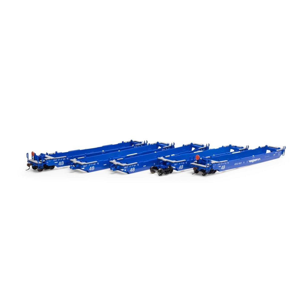 Athearn HO Maxi-III Well Cars APLX #4821 5 ATH98930 HO Rolling Stock
